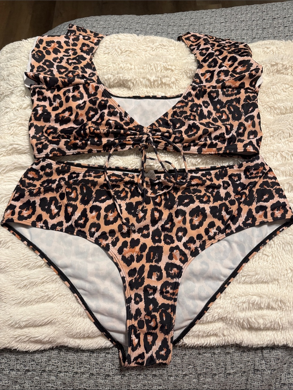 Rosegal Leopard-Print Two-Piece Swim Set